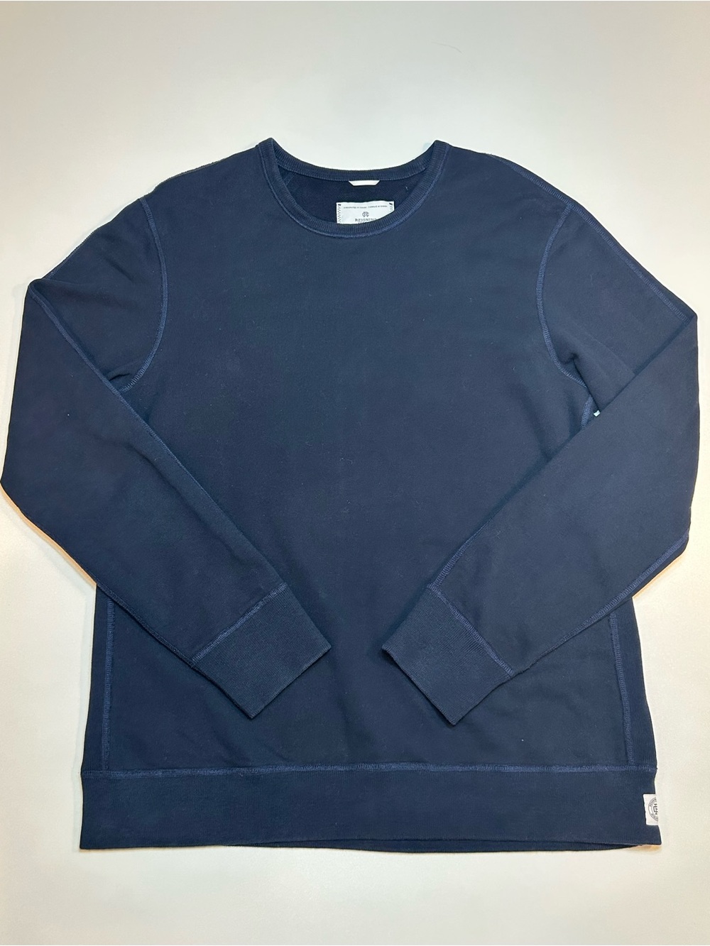Reigning Champ Navy Blue Midweight Terry Crewneck Sweatshirt Premium Crew